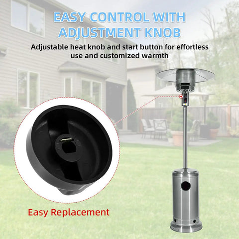 D Shape Heater Knob Replacement Kit Four Pack For Patio Heaters, Gas Fireplaces, Fire Pits And Grills, shown with patio heater