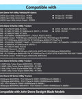 Image showing compatibility list for Eight Piece Heavy Duty Suspension Bushing Kit For John Deere Gator Upper Lower Control Arm Flanged Sleeve Isolators Replaces M158746.