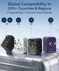 GaN 70W Travel Adapter With 3 USB C PD And 2 USB A QC Ports 6in1 Must Have Worldwide Power Outlet for UK US EU AU JP