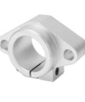 Pair Of SHF40 Aluminum Shaft Support Brackets For 40mm Linear Rails Plug And Play Design Built Tough For 3D Printers And Robots Rock Solid Bearing Keeps Rig Running Sweet - close-up view of aluminum bracket showing mounting holes for installation.