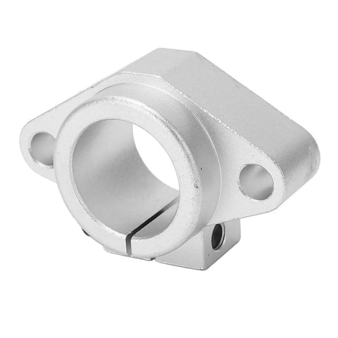 Pair Of SHF40 Aluminum Shaft Support Brackets For 40mm Linear Rails Plug And Play Design Built Tough For 3D Printers And Robots Rock Solid Bearing Keeps Rig Running Sweet - close-up view of aluminum bracket showing mounting holes for installation.