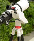 Telescope mounted on 360 Degree Aluminum PTZ Mount With Micro Adjustment Knob for bird watching, supports up to 5kg, outdoor view