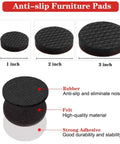 Non Slip Furniture Pads Set 38 Pcs 1 2 3 Inch Self Adhesive Rubber Feet Anti Slide Protectors for Couch Tables Chairs Beds