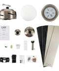 52 Inch Ceiling Fan With Lights Dope Modern Brushed Nickel Indoor Fan parts including motor, blades, and remote control