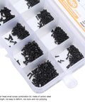 Beefy 1000Pcs Self Tapping Small Screws Assortment Kit With Carbon Steel Cross Pan Head Miniature Screws And Tweezers, organized box