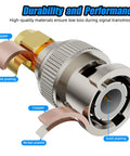 BNC To SMA Adapter Kit Gold Plated 50 Ohm Radio Antenna Adapter For SDR CCTV Ham Radio, cross-section showing copper and plating layers