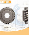 Worm Gear Replacement For Stand Mixer Fits 5 Qt And 6 Qt Models Size Indicators Front and Side View