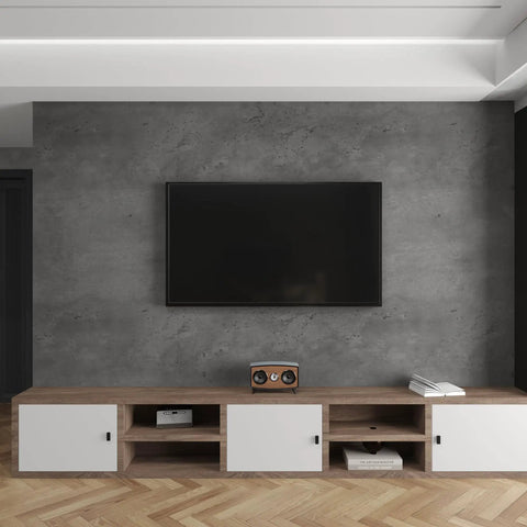 Charcoal Concrete Wallpaper Peel And Stick 3D Thick Faux Cement Contact Paper Vinyl Wrap for walls in living room setup