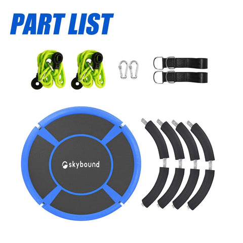 Part list for Heavy Duty 43 Inch Disc Swing For Backyard With 600Lb Weight Capacity And Carabiners, Waterproof Flying Saucer Swing.