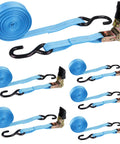 Beefy 1 Inch Tie Down Straps, 20 Foot Length With Hooks, 2200 Lbs Break Strength, Ratchet Cargo Straps For Motorcycle, Boat, Appliances