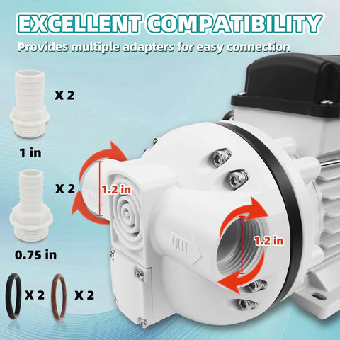 Beast Mode High-Flow DEF Transfer Pump 10.6 GPM Self Priming Electric Diaphragm Drum Pump For DEF Urea Oil And Water 400W Motor