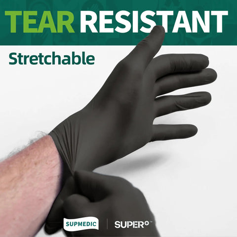 Vinyl Disposable Exam Gloves Black 4 Mil Powder Free Latex Free Medical Food Safe Cooking Cleaning Gloves 100 Pcs Small