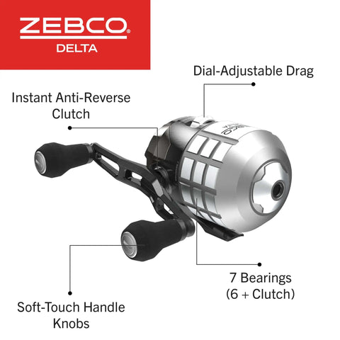 Delta Spincast Fishing Reel Size 30 With Changeable Right Or Left Hand Retrieve, Dual Ceramic Pickup Pins, Pre Spooled With 10 Pound Line