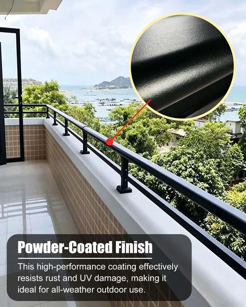 Heavy Duty Balcony Railing Fence Extender Topper with powder-coated finish, ideal for outdoor privacy and weather protection.