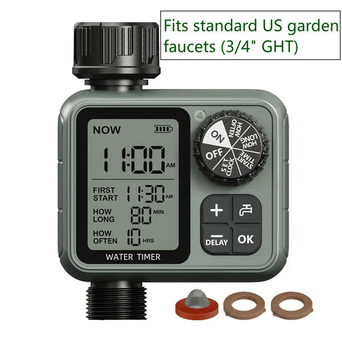 No Fuss Setup Hose Timer With Rain Delay And Auto Or Manual Modes for lawn yard garden sprinkler and drip irrigation system