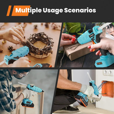 Pro Grade Cordless Full Size Glue Gun For DIYers With 20V Battery, Temperature Adjustable LCD Display used in various tasks