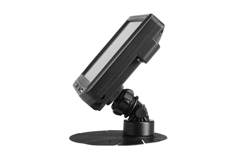 Badass Rugged 7 Inch Slick Capacitive Touchscreen Monitor angled view on mount, showcasing its durable design and usability.