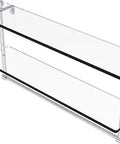 Foxtrot Collection 22 Inch Two Tier Glass Integrated Towel Bar Shelf With Polished Chrome Finish Double Glass Shelves Three Eighths Inch