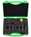 Indexable Lathe Turning Tool Set With Three Quarter Inch Shank Seven Piece Carbide Inserts CNC Built Tough Lathe Tools