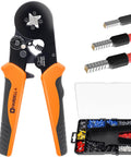 Ferrule Crimping Tool Self Adjusting Ratchet For AWG 23 To 7 Wire Square Ferrule Kit with durable handles and terminal box