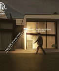 Motion Sensor LED Flood Light With Dual Adjustable Heads for Security, illuminating entry at night, 180° sensing angle