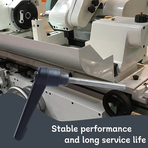 Clamping Lever Handles With Quick Release Push Button Locking For Jigs And Fixtures, 304 Stainless Steel M5 X 45mm Stud in use on machinery