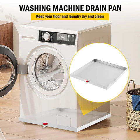 27 By 25 Inch Washing Machine Pan For Washer Dryer And Small Appliances Heavy Duty 304 Stainless Steel Drip Tray under washer