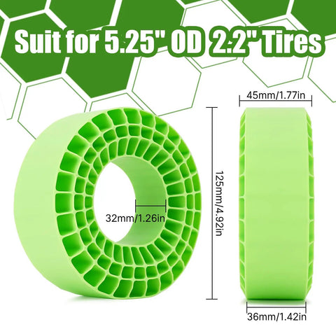 Silicone Rubber RC Tire Inserts 132-134mm 5.25 Inch OD Designed For 2.2 Inch Tires Soft Or Medium Hardness Options Waterproof