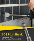 SDS Plus tile removal chisel by Firecore, alloy-steel chisel for demolition with rotary hammer drills
