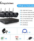 8 Channel WiFi Home Security Camera System With 1296P Clarity NVR Kit Includes Four 3MP Waterproof CCTV IP Cameras shown