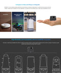 Hand holding RPLIDAR C1 360 Degree 2D LiDAR Sensor for Robots with 12m Scan Radius, suited for indoor robot applications.