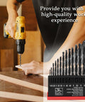 Cobalt drill bit set, 13-piece, black; for metal, wood, and plastic; sizes 1.5–6.5 mm