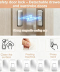 Ultra Thin Magnetic Cabinet Door Latches Hold Super Tight With Heavy Duty Adhesive For Kitchen, Bathroom & RV Cabinets Without Drilling Any Holes No Installation Hassle At All In This 12 Pack Set, Showing installation instructions and magnets.