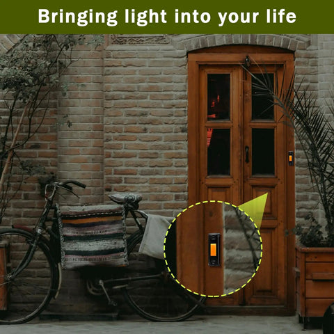 Sturdy LED Lighted Wired Doorbell Push Button With Heavy Duty Wall Mount Night Visibility Durable Metal Housing Easy Replacement For Home And Garage Door Opener Systems on brick wall beside wooden door
