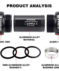 Beefy Ceramic Bearing Bottom Bracket 68 73mm BSA English Thread 22mm Or 24mm Spindle with aluminum alloy parts