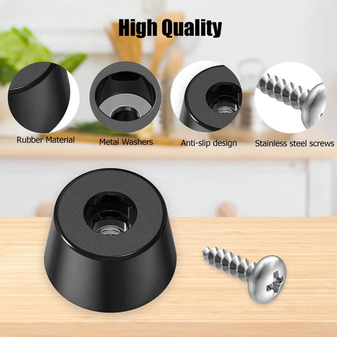 Eight Pack Non Slip Rubber Feet Bumpers Kit With Screws And Stainless Washers For Cutting Boards, Small Furniture And Appliances.