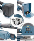Heavy Duty Portable Electric Strapping Machine, Plug And Play Automatic Baling Kit For Warehouse Boxing, Handles Pp Pet Straps Seamlessly showing control panel and handle.