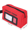 Lockout Tagout Kit Bag For Loto Devices, Heavy Duty Polyester Organizer with visible display, front view