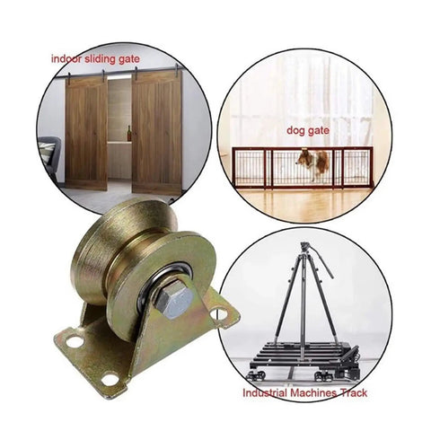 Heavy Duty V Groove Wheel And Sliding Gate Casters Built Tough Runs Butter Smooth For Quick Sliding Door Setup No Hassle Track Roller Bearing That Holds Up near indoor sliding gates, dog gate, and industrial machines track.