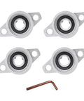4 Pack KFL000 Pillow Block Bearing Flange Mounted 10mm Bore for 10mm Shafts and Lead Screws 45mm Mounting Hole Spacing 60x36x11.5mm Durable Easy Install Smooth Operation. 4 zinc alloy flange bearings with Allen key