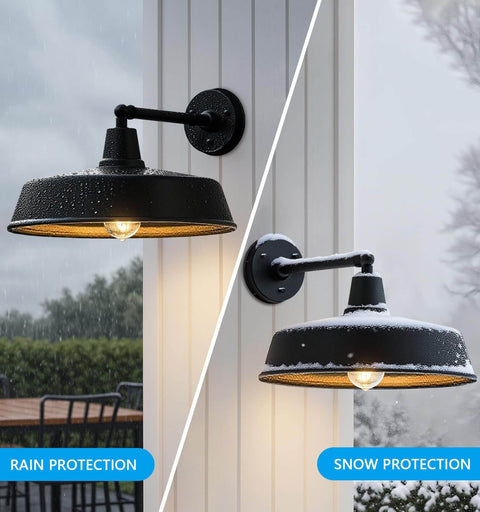 Heavy Duty 18 Inch Outdoor Barn Gooseneck Light With Vintage Farmhouse Style Wall Mounted Exterior Fixture For Homes Porches And Garages Weatherproof Iron Construction Classic Rustic Porch Lantern For Outdoor Living