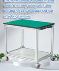 Slick Rolling Aluminum Workbench With Locking Casters Set Up Badass Packing Table For Electronics Assembly And Circuit Repair, strong aluminum frame design