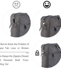 Double Small Carabiner Clips For Zipper Replacement And Theft Deterrent, attached to bag zippers, secures pulls on luggage