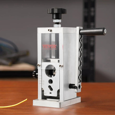 Manual Wire Stripping Machine For Copper 0.06-1.5 Inch Strips With Hand Crank Or Drill Powered Visible Depth Reference