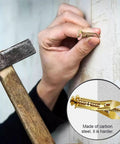Self Drilling Drywall Anchors and Screws Kit, 210-Piece Heavy Duty Zinc Plated Steel Expansion Anchors in use on wall