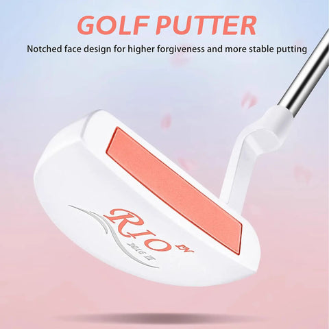 Womens 4 Piece Golf Club Set Right Handed With Lightweight Graphite Shafts Easy Handling With Soft Grips Driver Irons Putter And Golf Bag Beginner Friendly Starter Kit In Multiple Color Options putter close-up