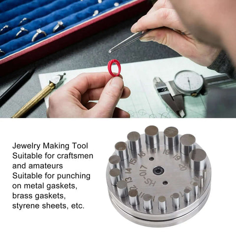 Disc Cutter Set For Jewelry Making And Metal Forming With 17 Dies Pro Grade Steel Punch Tool for crafting projects.
