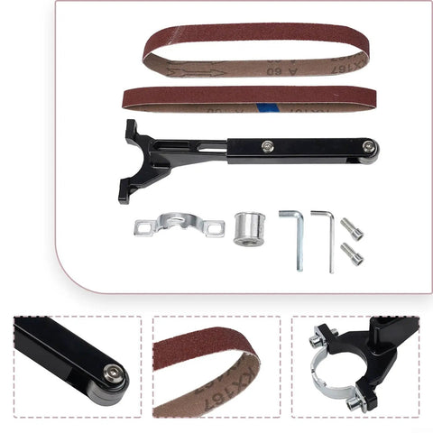 Badass Toolkit Transforms Your Model 100 Angle Grinder Into A Super Versatile Belt Sander Using This Nifty Sanding Belt Attachment and precision wrenches.