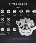 Chrome Replacement Alternator For Chevy Big Block And Small Block V8 105 Amp 1 Wire High Output RA00114 12 Volt CW Rotation IR Regulator V1 Pulley