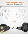 4 Prong To 3 Prong Dryer Adapter Cord For NEMA 14-30P To 10-30R, 30A 250V STW 10AWG 1.5Ft Power Cord diagram